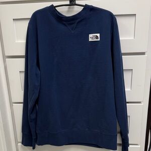 The North Face Dark Blue Crewneck Sweatshirt with Logo Patch